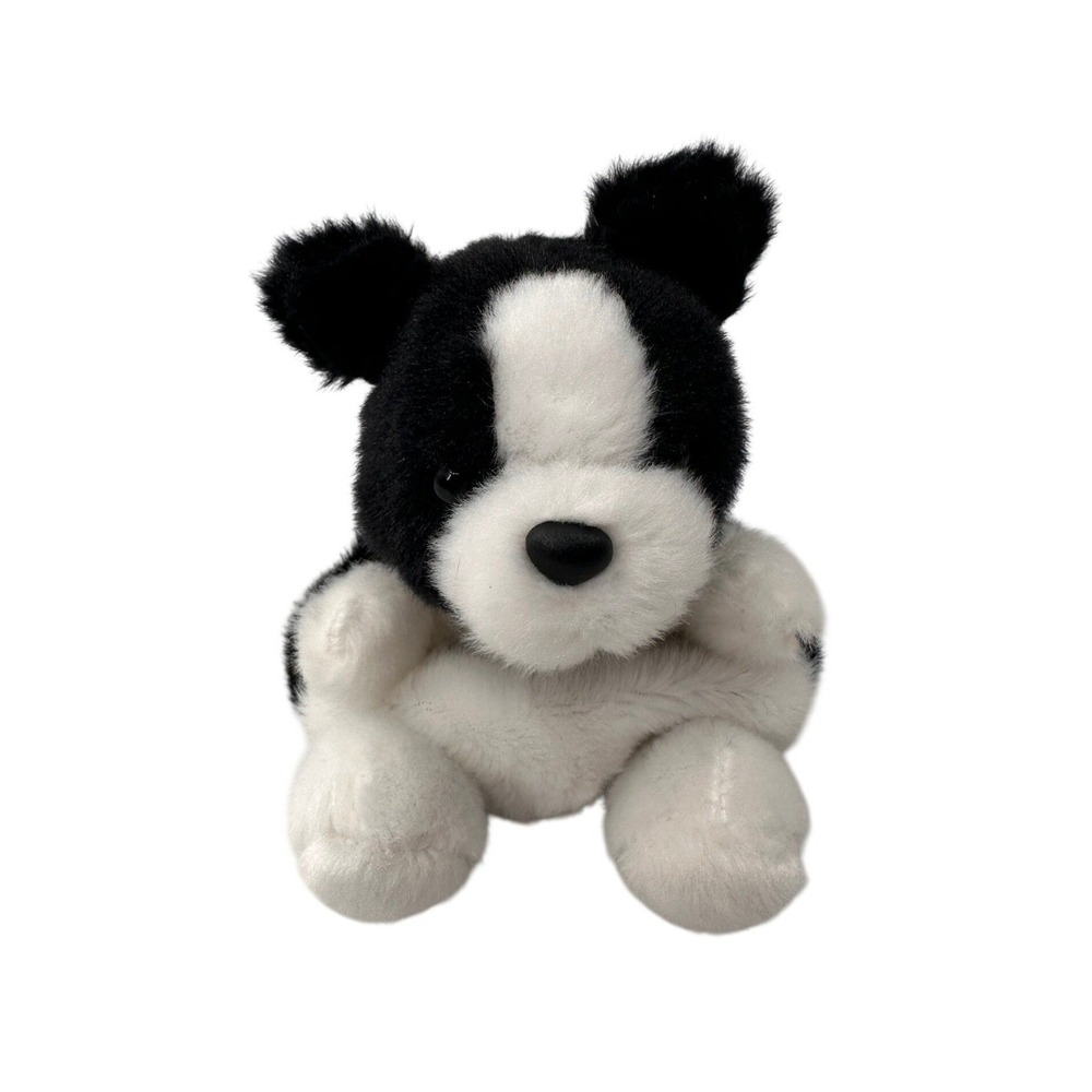Aurora Palm Pals Puppy Dog Plush‎ Stuffed Animal Black White Toy 5 Inch Lovey